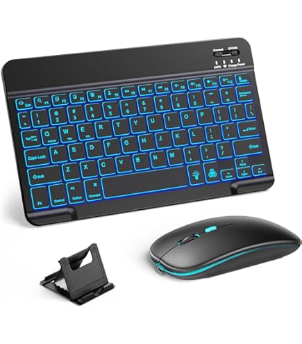 Amazon.com: 7 Color Backlit Bluetooth Keyboard and Mouse Combo for